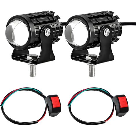 2 luces LED antiniebla para motocicleta, superbrillantes, color blanco/ámbar, proyector auxiliar impermeable para coche, camión, tractor, ATV, 8-80 V