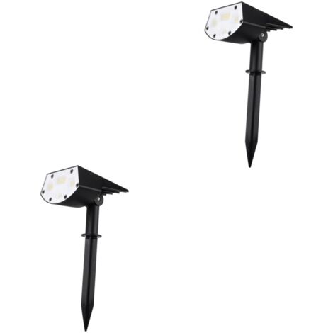 2 luces solares con enchufe de tierra para césped, lámpara de jardín, luces de jardín, luces de paisaje de un solo cuerpo