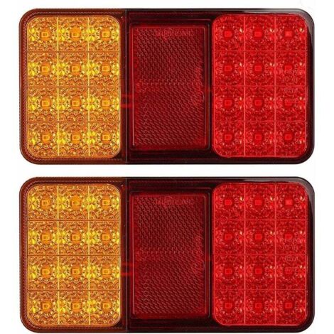 2 luces traseras LED con indicador de posición de estacionamiento con marca E, 2 x 18 LED, impermeables, luces de freno traseras de 12 V, universales para remolque, caravana, camión, tractor.