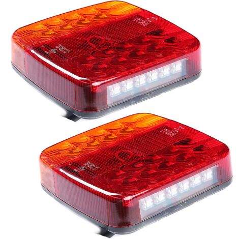2 luces traseras LED para remolque, 12 V, 5 funciones, impermeables, ECE R10, EMC, para remolque, camión, tractor