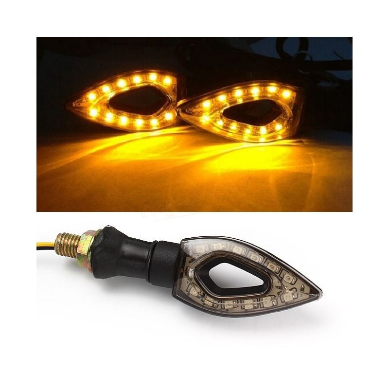 Image of 2 luci a 12 led colore ambra per moto indicatori di direzione