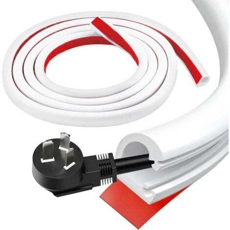 2 m Mini-Kabelkanäle 15 x 10 mm, halbrunde Kabelabdeckung, Kabelkanal, weiße flexible Wandkabelabdeckung, für Kabelorganisation und -sicherheit, perfekt zum Verstecken von HDMI und USB