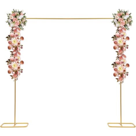 2 m x 2 m di sfondo per feste di nozze, decorazione rettangolo Arch Stand fai da te, telaio quadrato in metallo dorato, decorazione per feste di nozze