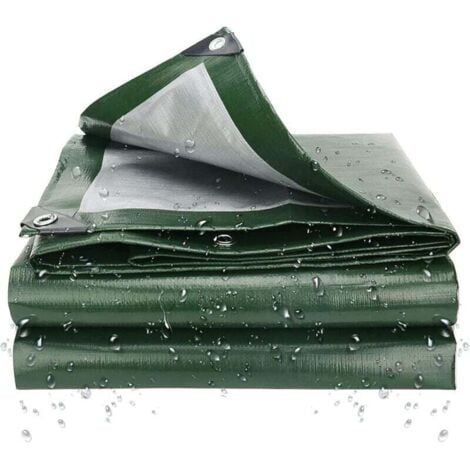RYTTGOP 2 M X 4 M Bache De Protection Exterieur,Bâche Étanche Multi-Usage en Polyéthylène,Feuille Anti-poussière, Couverture De Caravane De Meubles (Couleur : Vert）