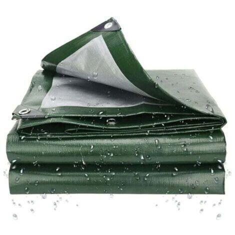 -2 M X 4 M Bache De Protection Exterieur,Bâche Étanche Multi-Usage en Polyéthylène,Feuille Anti-poussière, Couverture De Caravane De Meubles (Couleur : Vert）