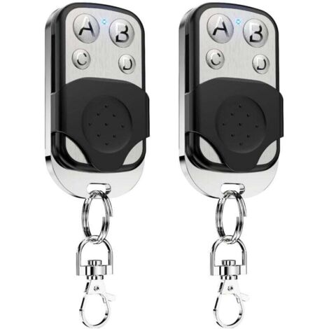 2 mandos a distancia universales para puerta de garaje (433,92 MHz, código fijo, pitido), XU, mando a distancia inalámbrico universal para garaje, copiadora de 4 llaves para puerta de garaje y coche -
