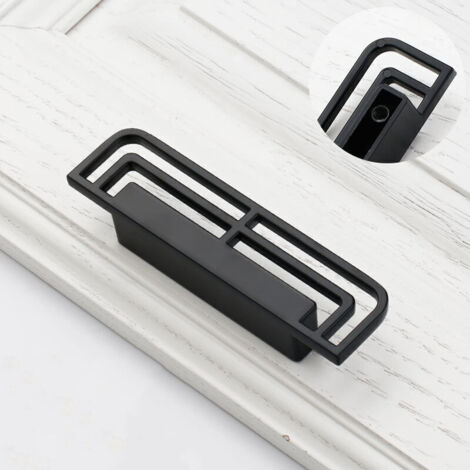2 maniglie e pomelli per ante e cassetti di mobili da cucina, maniglie per cassetti di armadi e mobili da camera da letto (6285-Passo 32, Nero)