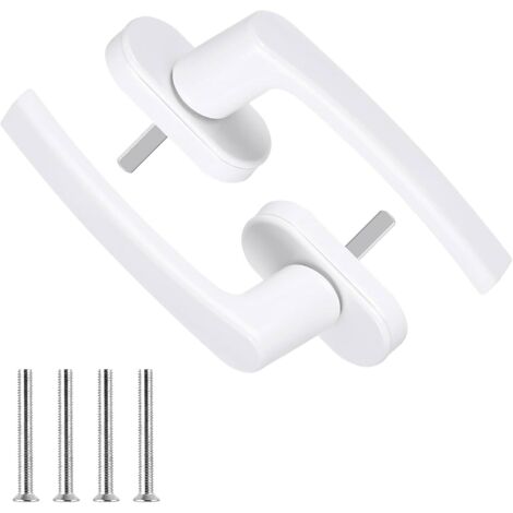 2 manijas de ventana de PVC, manija de ventana de aluminio blanco, cerraduras de seguridad para ventanas, manija de puerta para puertas francesas de PVC y UPVC