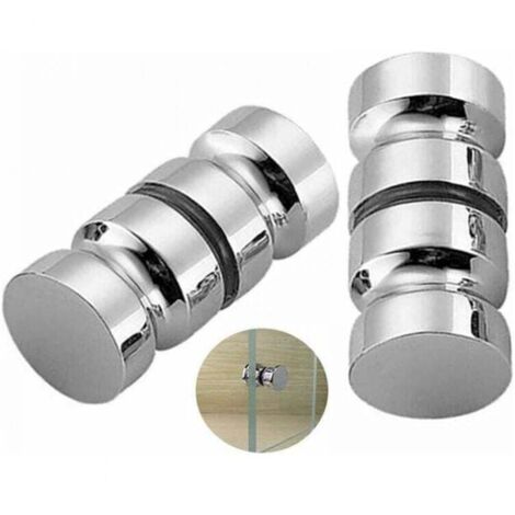 2 manijas para puerta de ducha, manija para puerta de baño, manija de repuesto de cromo pulido de 30 mm, manija redonda resistente de acero inoxidable para puerta de vidrio