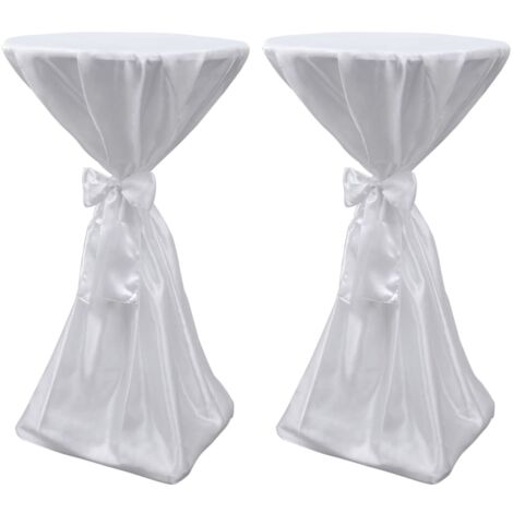 2 manteles blancos de 60 cm con lazo