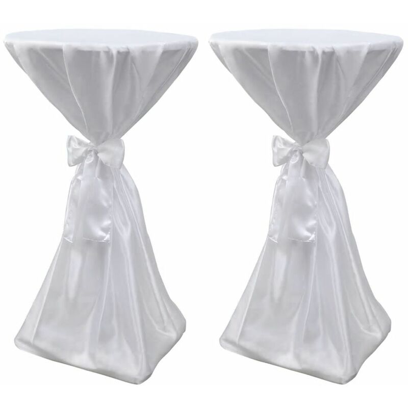 

Happyshopping - 2 manteles blancos de 70 cm con lazo