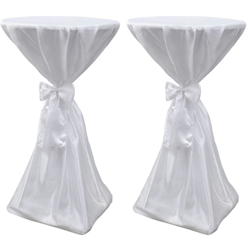 

2 manteles blancos de 70 cm con lazo - Blanco