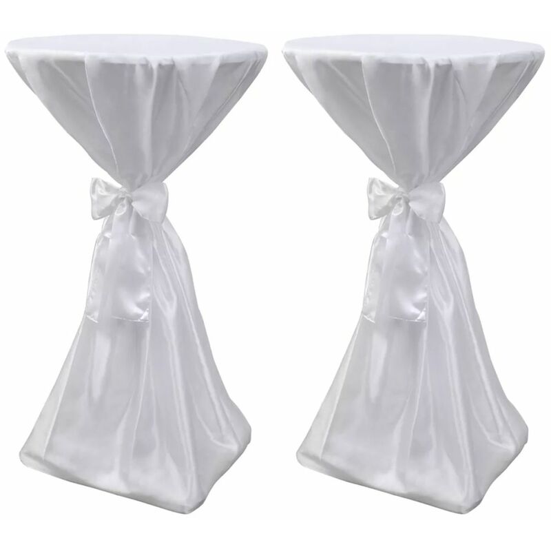 

Happyshopping - 2 manteles blancos de 80 cm con lazo