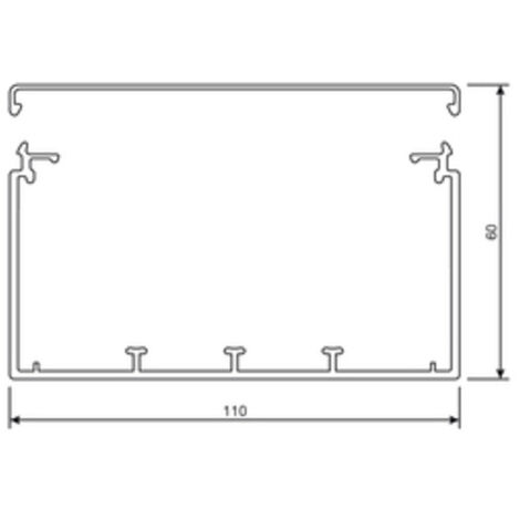 2 Meter Hager Installationskanal PVC LF, 60 x 110 x 2.000 mm, verkehrsweiß