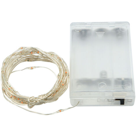 2 Mètres 20 LEDs Guirlande Lumineuse LED à Pile Fil, Blanc Chaud, Guirlande Lumineuse Étanche, pour Décoration Noël, Bouteille, Mariage, Lot de 1