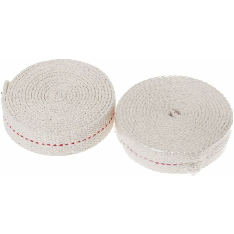 Memkey - 2 Mètres Coton Mèche de Lampe, Mèches de Rechange Lanterne Mèches Pour Brûleurs Lampes à Huile ( Blanc )-Lot de 2