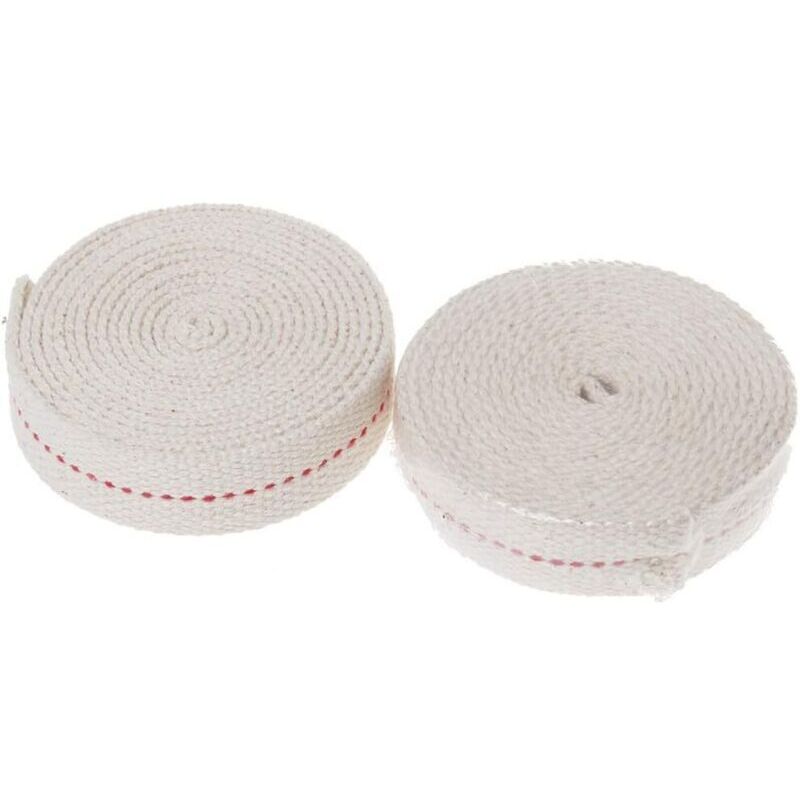 Beijiyi - 2 Mètres Coton Mèche de Lampe, Mèches de Rechange Lanterne Mèches Pour Brûleurs Lampes à Huile ( Blanc )-Lot de 2