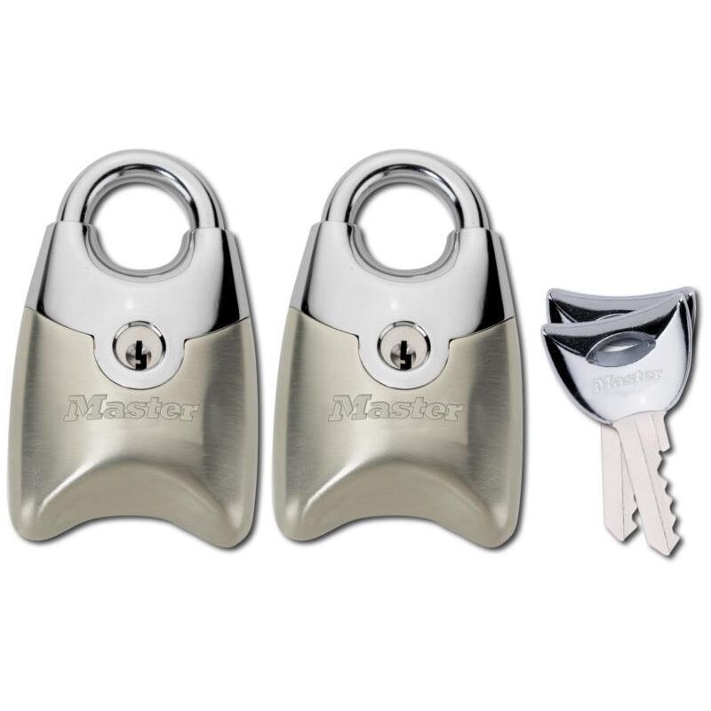 Master Lock 195eurtsn 2-er Pack Fusion™-vorhängeschlösser Mit Schlüssel Und Verdecktem Bügel, Grau, 4, 4 X 2 X 1, 4