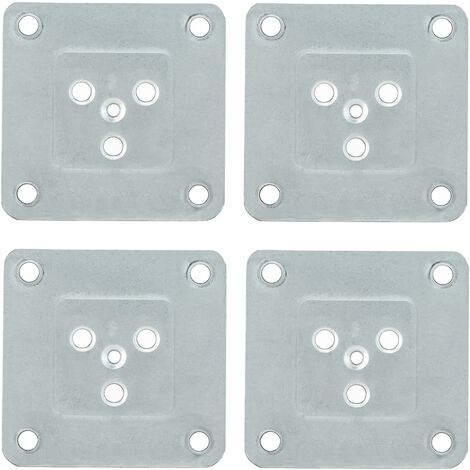 2 mm d'épaisseur Lot de 2 plaques de montage pour pieds de meubles, plaques de fixation pour pieds de canapé de résistance industrielle avec vis, renforcent les faibles réparations de meubles endommag