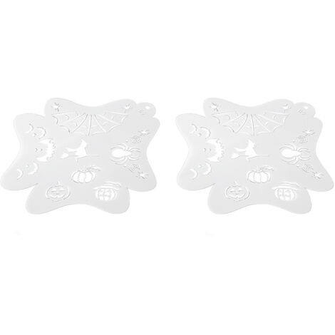 2 Modèles de Pochoirs Visage Creux pour Maquillage Enfant, Idéal Halloween et Fêtes