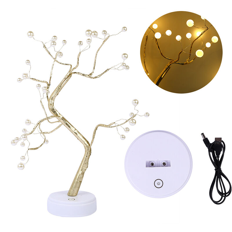 

2 Modo de oferta Impetus Ahorro de energia Decoracion del hogar 36 Bombillas de perlas Luz de bonsai en forma de arbol emulacional con color blanco