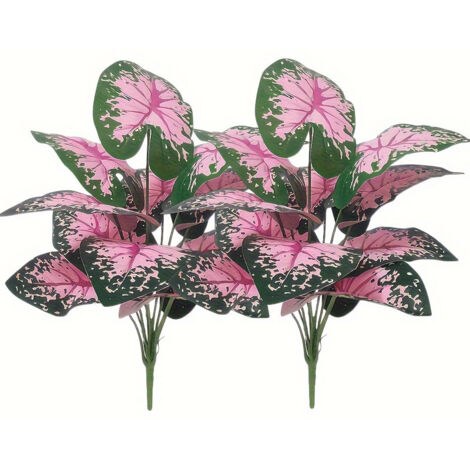 2 monsteras artificiales de 82 cm de altura con hojas tropicales realistas. Decoración moderna para apartamento, balcón y patio. Verde y rosa.