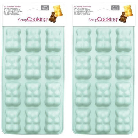 2 moules en silicone oursons guimauve chocolat