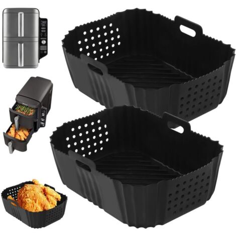 2 moules pour friteuse à air Ninja Double Stack SL400EU 9,5 L, accessoire en silicone pour Ninja AF300EU et AF400EU
