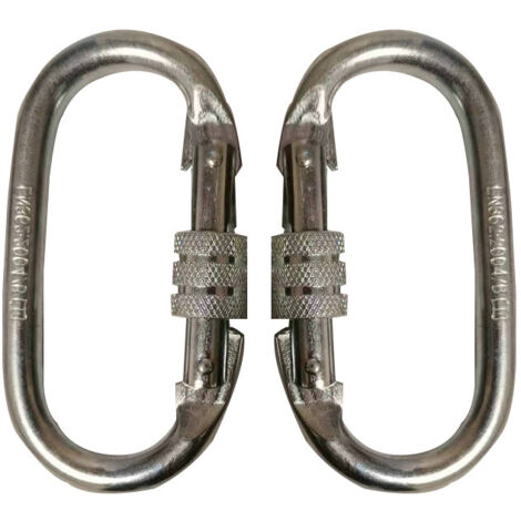 2 mousquetons à vis, doigt de 19 mm, doigt de 19 mm