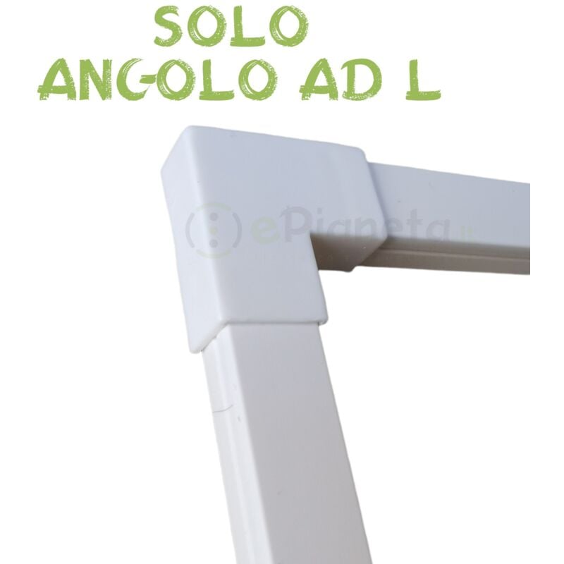 2 mt Canalina per cavi elettrica 25x16 mm in plastica passacavi bianco coprifili a parete con copertura solo angolo ad l