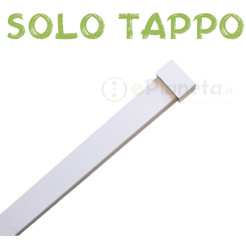 2 mt Canalina per cavi elettrica 25x16 mm in plastica passacavi bianco coprifili a parete con copertura solo tappo di chiusura