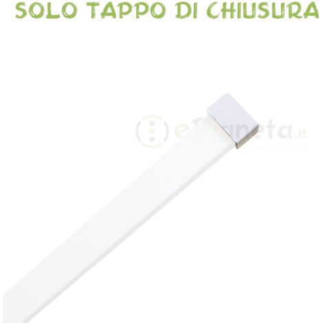 2 mt Canalina per cavi elettrica 40x25 mm e accessori in plastica passacavi bianco coprifili a parete con copertura  TAPPO CHIUSURA