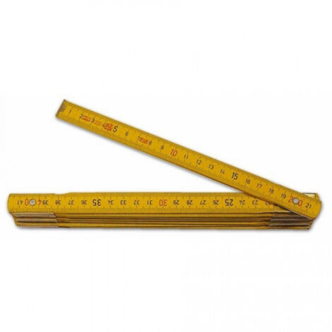 2 Mt Tige Mesure Bois Mesures Cm Marque Pliable Têtes Rouges Noires