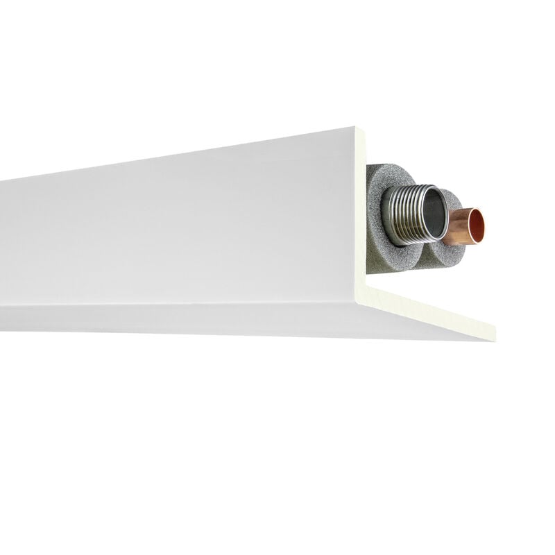 2 mètres de cache-tube 90x160mm - pu stucco lisse, antichoc - Perfect AB298
