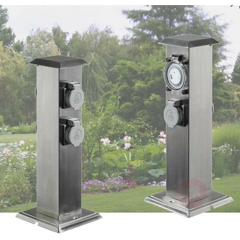 2 Multiprises Inox 4 Prises Électriques Et Minuterie Pour Jardin Et Extérieur