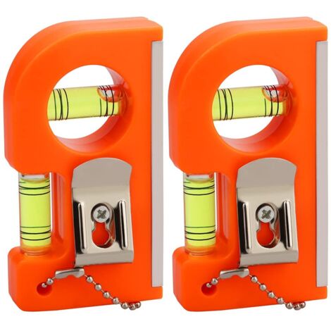 2 niveles magnéticos de bolsillo, horizontales y verticales, mini nivel de burbuja de precisión con llavero, 854620 mm, imán para estantes y marcos.