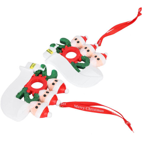 2 Ornements de Noël Personnalisés avec Couverture Visage, Décoration Murale Familiale pour Cadeaux Festifs