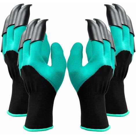 2 Paar Gartenhandschuhe, beide Handkrallen Gartenhandschuhe, schnell und einfach zu graben und zu bepflanzen, größensicher für Damen- und Herrenhandschuhe,SOEKAVIA