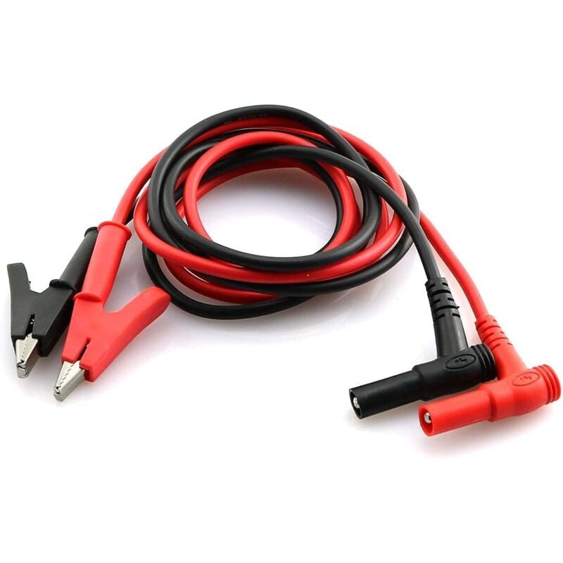 Image of 2 Paar Heavy-Krokodilklemmen mit Kabel Bananenstecker 4 mm Flexibler Kabeldraht (1 m / 3,3 Fuß) für Elektrische Multimeter Prüfung