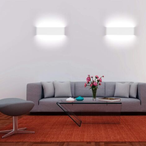 2 Pacchi Lampada da Parete LED, Bianca Applique da Parete Moderna Alluminio 12W con Verso l'Alto e il Basso per Salotto, Camera da Letto - Luce Bianca