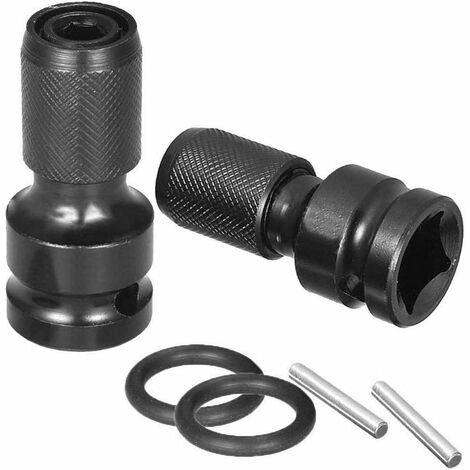 2 Pack 1/2"Square Drive à 1/4" Hex Adaptateur Femelle Socket Convertisseur de Mandrin à Démontage Rapide - Adaptateur Pour Mandrins de Serrage Pour Clé à Chocs et à Cliquet, - KoleZy