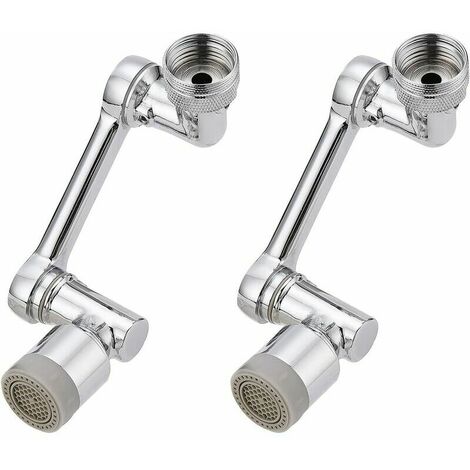 2 Pack 1080 Degree Swivel Faucet Extender, 1080 Degree Rotation, Universal Kitchen Bathroom Splash Filter, Dual Mode Faucet Extender