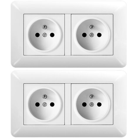 2 Pack 16A Double Flush Wall Socket – 240V Outlet for Home & Office