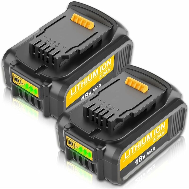 2 pack 18V 5.0Ah Lithium-ion Batterie pour DeWalt xr DCB184 DCB200 DCB182 DCB180 DCB181 DCB182 DCB201 DeWalt 18V Batterie