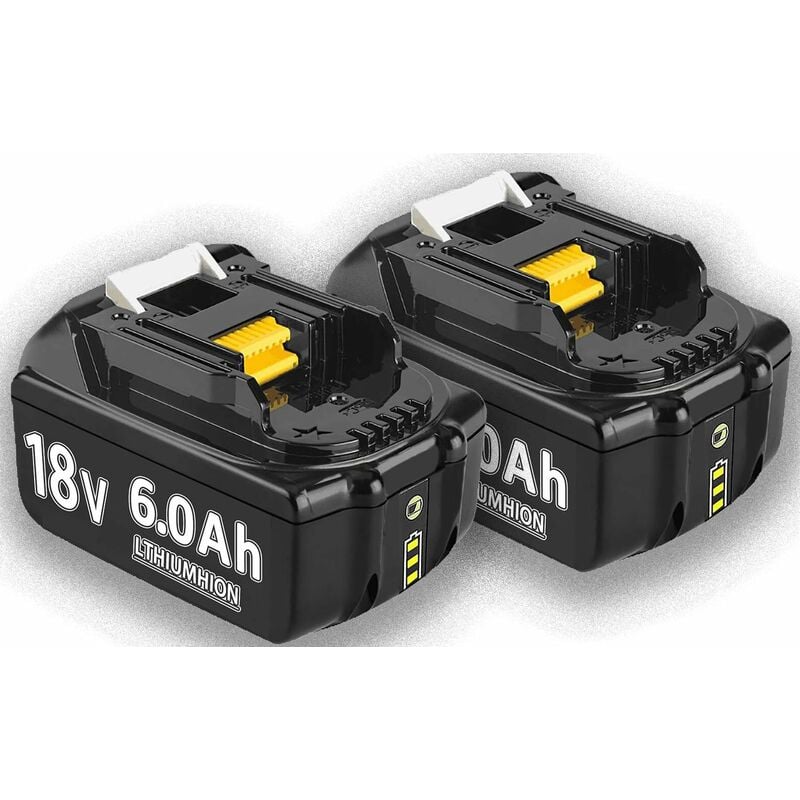 2 pack 18V 6.0Ah BL1860B BL1860 Remplacement Batterie pour Makita BL1860B BL1860 BL1850 BL1840 BL1830 BL1820 BL1020B BL1815 LXT400 avec indicateur de