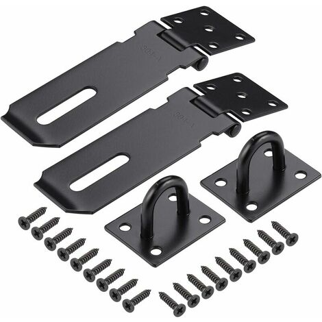 2 Pack 3 Pouce Loquet de Porte Noir pour Jardin, Loquet Indéformable de Porte Intérieure, Loquet de Hangar en Acier Inoxydable pour Chambre à Coucher, Serrure à Pêne Coulissant de Salle de Bai