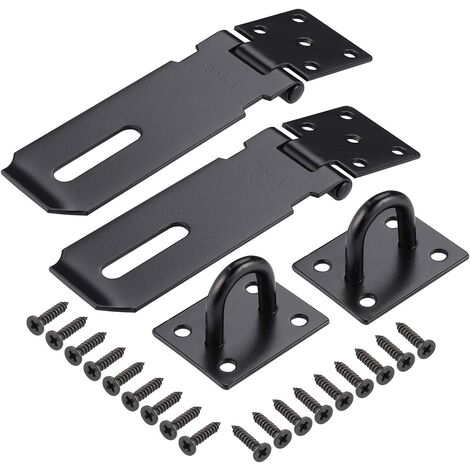 2 Pack 3 Pouce Loquet de Porte Noir pour Jardin, Loquet Indéformable de Porte Intérieure, Loquet de Hangar en Acier Inoxydable pour Chambre à Coucher, Serrure à Pêne Coulissant de Salle de Bain