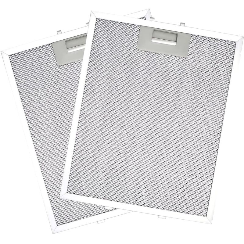 2 Pack 320 x 260mm Cooker Hood Replacement Filters, Universal Aluminum Alloy Filters with 5 Layers of Aluminum, Metal Grease Filter, Kitchen Hood