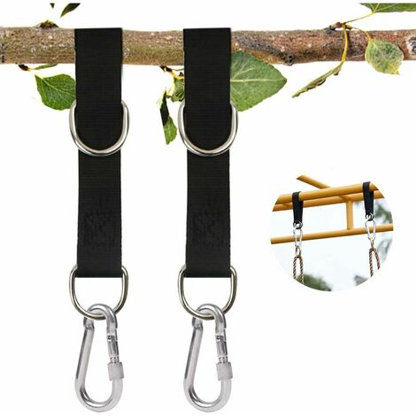 2 Pack 55cm Swing Hanger Straps with Carabiner, Ideal for Swing Seat, Hammock, Tarps