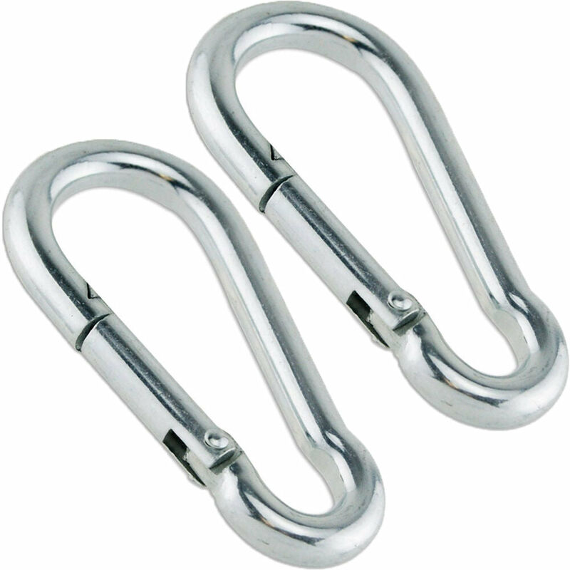 2 pack 5mm Quality Stainless Steel Carbine Wire Rope Clip Hook Carabina